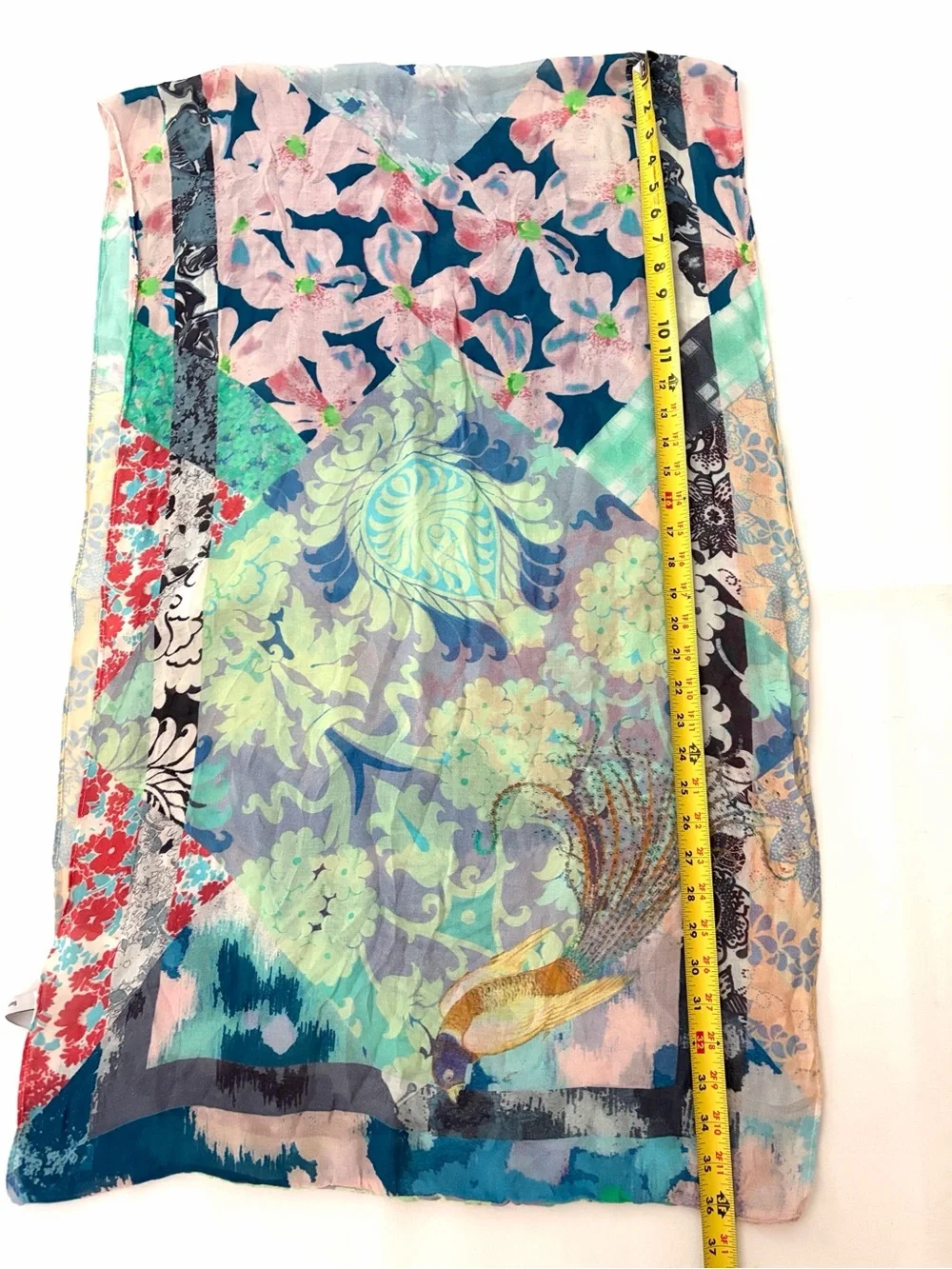 Anthropologie Susannagh Grogan Infinity Scarf Cashmere Bland Patchwork Floral